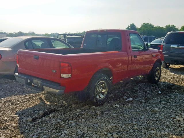 1FTYR10C8YTA37882 - 2000 FORD RANGER RED photo 4