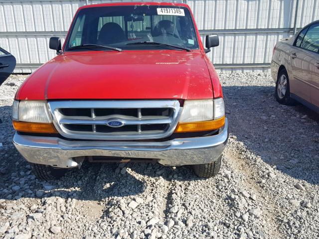 1FTYR10C8YTA37882 - 2000 FORD RANGER RED photo 9