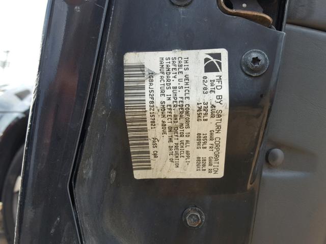 1G8AL52F73Z166276 - 2003 SATURN ION LEVEL 黑色 照片 10
