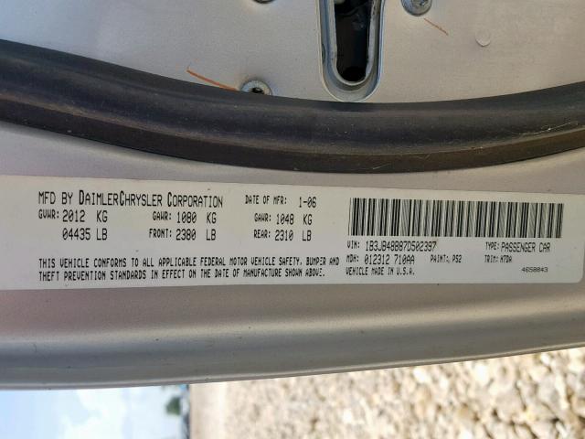 1B3JB48B87D502397 - 2007 DODGE CALIBER SX SILVER photo 10