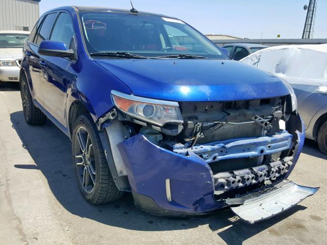 2FMDK3JC3EBA10822 - 2014 FORD EDGE SEL BLUE photo 1