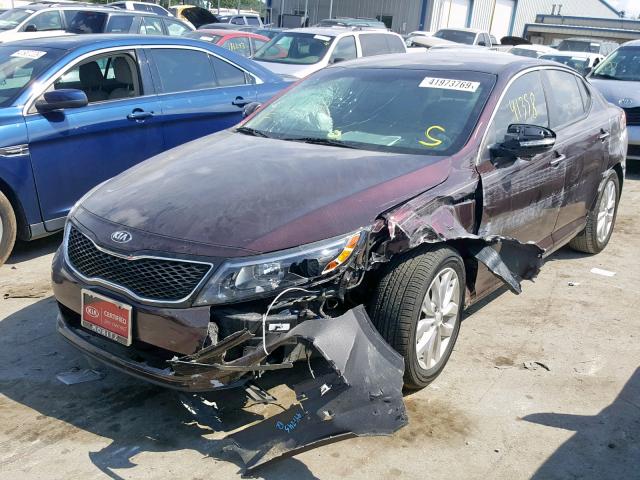 5XXGN4A72FG491245 - 2015 KIA OPTIMA EX BURGUNDY photo 2