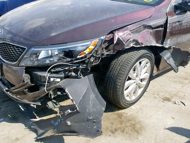 5XXGN4A72FG491245 - 2015 KIA OPTIMA EX BURGUNDY photo 9