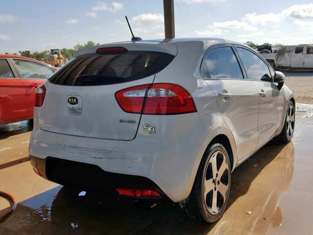 KNADN5A38E6334500 - 2014 KIA RIO EX WHITE photo 4