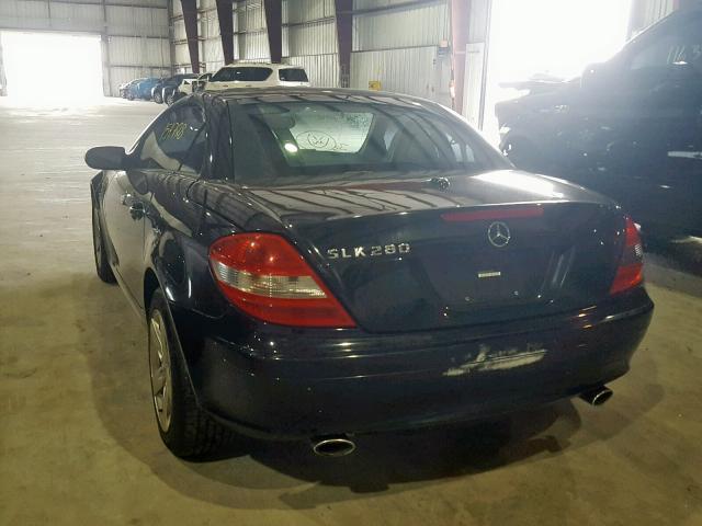 WDBWK54FX7F156472 - 2007 MERCEDES-BENZ SLK 280 BLACK photo 3