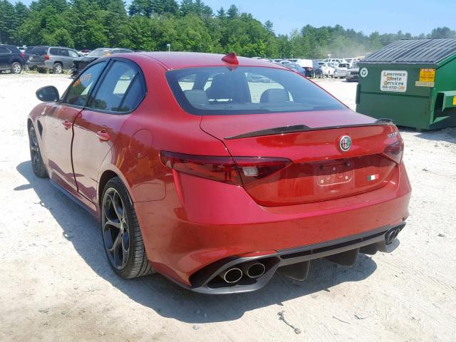 ZARFAEAV8H7535262 - 2017 ALFA ROMEO GIULIA QUA RED photo 3