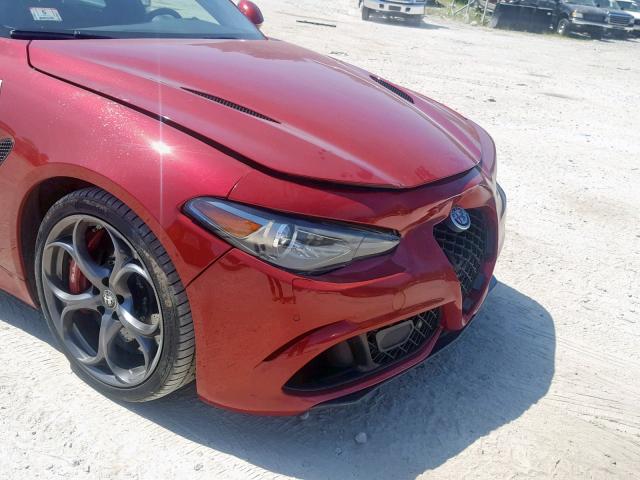 ZARFAEAV8H7535262 - 2017 ALFA ROMEO GIULIA QUA RED photo 9