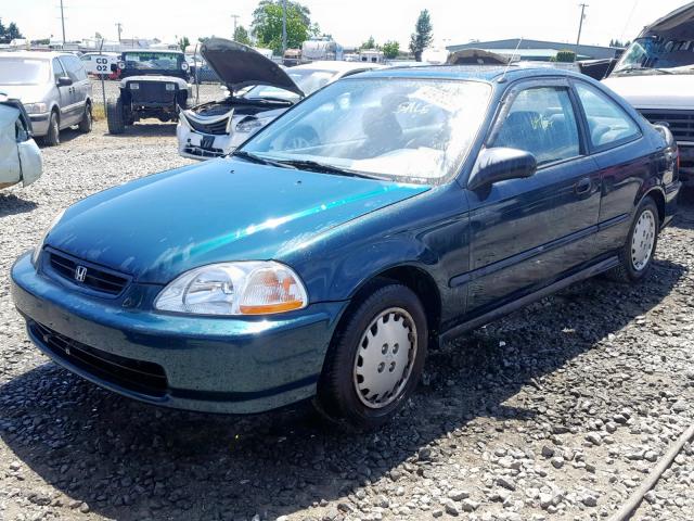 1HGEJ6228VL081356 - 1997 HONDA CIVIC DX GREEN photo 2