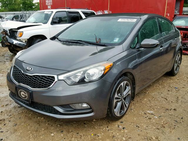 KNAFX4A85E5077231 - 2014 KIA FORTE EX GRAY photo 2