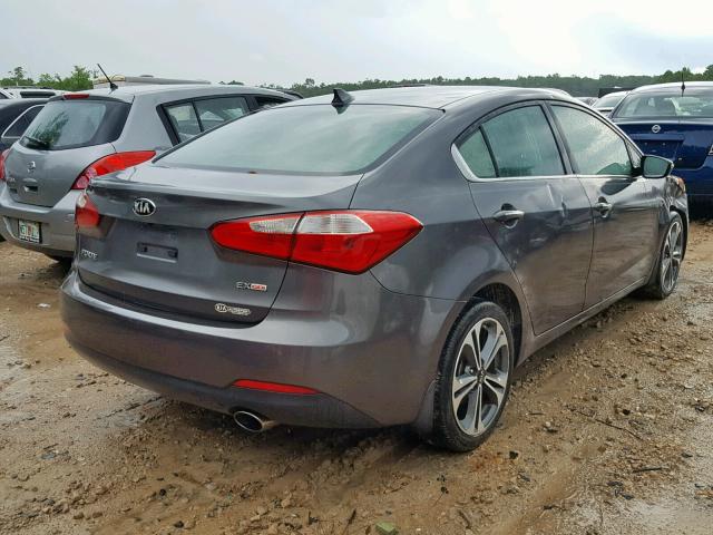 KNAFX4A85E5077231 - 2014 KIA FORTE EX GRAY photo 4