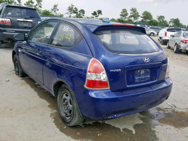 KMHCM36C18U105053 - 2008 HYUNDAI ACCENT GS BLUE photo 3