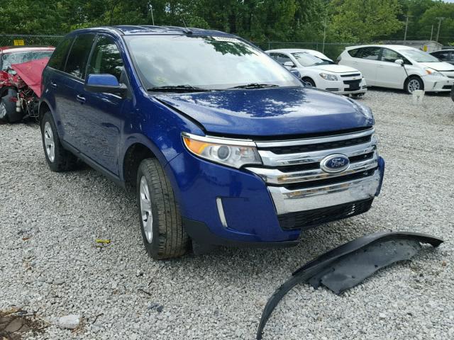 2FMDK3JC1EBB85392 - 2014 FORD EDGE SEL BLUE photo 1