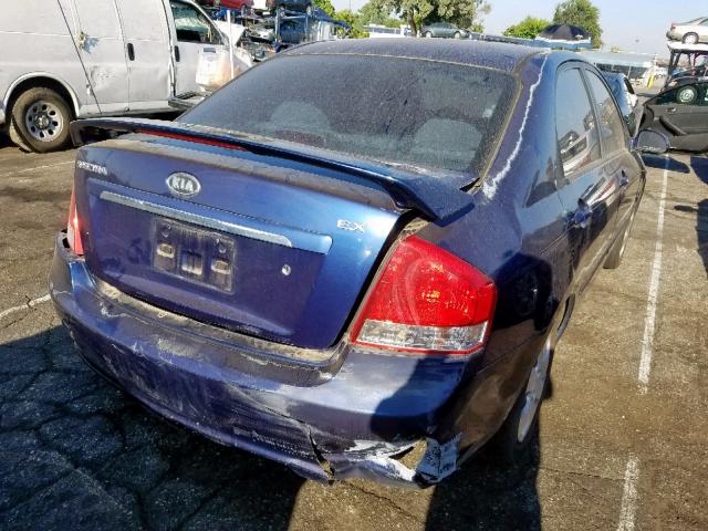 KNAFE122X85576917 - 2008 KIA SPECTRA EX BLUE photo 4