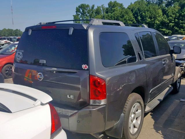 5N1AA08B55N703736 - 2005 NISSAN ARMADA SE GRAY photo 4