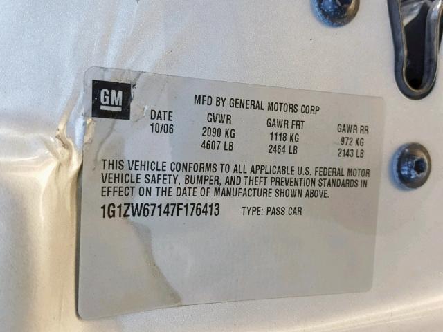 1G1ZW67147F176413 - 2007 CHEVROLET MALIBU MAX 银色 照片 10