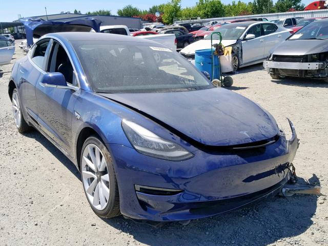 5YJ3E1EB7JF121903 - 2018 TESLA MODEL 3 BLUE photo 1