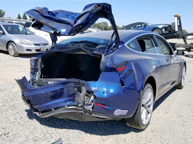 5YJ3E1EB7JF121903 - 2018 TESLA MODEL 3 BLUE photo 4