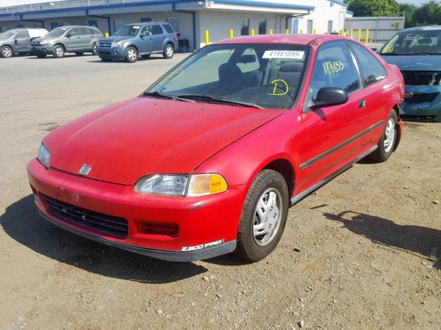 2HGEJ2223SH545526 - 1995 HONDA CIVIC DX RED photo 2