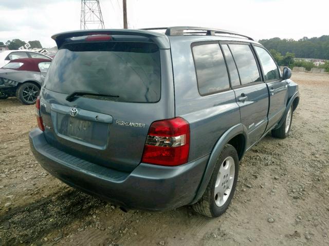 JTEEP21A160168318 - 2006 TOYOTA HIGHLANDER BLUE photo 4