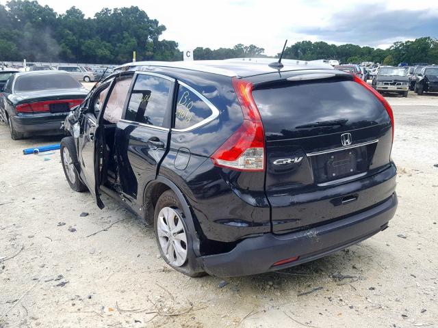 5J6RM3H78DL010630 - 2013 HONDA CR-V EXL BLACK photo 3