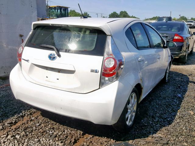 JTDKDTB38C1513095 - 2012 TOYOTA PRIUS C WHITE photo 4