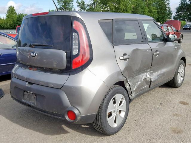 KNDJN2A29E7038200 - 2014 KIA SOUL GRAY photo 4