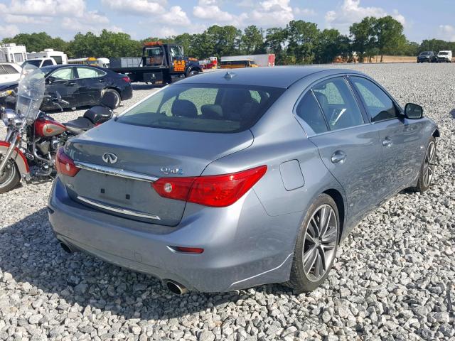 JN1AV7AR0EM701989 - 2014 INFINITI Q50 HYBRID BLUE photo 4