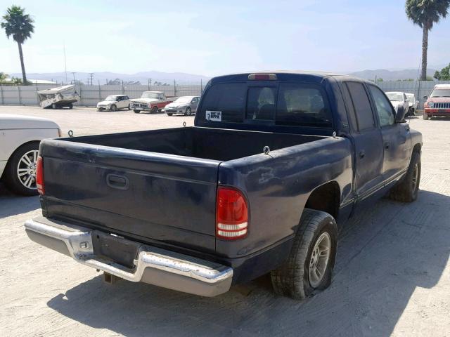 1B7GL2AN5YS733897 - 2000 DODGE DAKOTA QUA BLUE photo 4