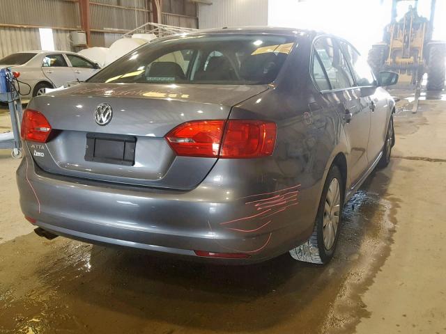 3VW2K7AJ5CM342254 - 2012 VOLKSWAGEN JETTA BASE GRAY photo 4