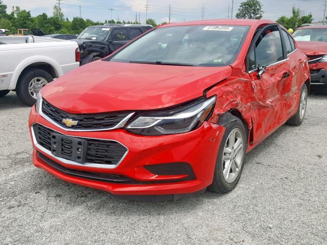 3G1BE6SM7HS609399 - 2017 CHEVROLET CRUZE LT RED photo 2