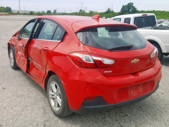 3G1BE6SM7HS609399 - 2017 CHEVROLET CRUZE LT RED photo 3
