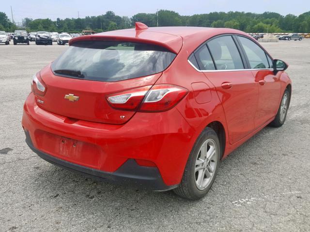 3G1BE6SM7HS609399 - 2017 CHEVROLET CRUZE LT RED photo 4