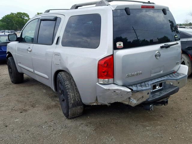 5N1AA08A75N722411 - 2005 NISSAN ARMADA SE SILVER photo 3