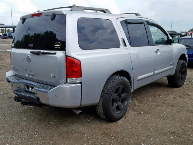 5N1AA08A75N722411 - 2005 NISSAN ARMADA SE SILVER photo 4