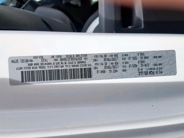 3C6TRVDG6JE156499 - 2018 RAM PROMASTER 白色 照片 10