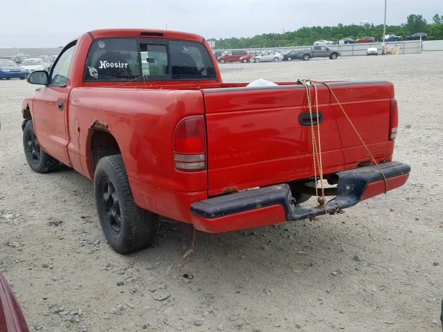 1B7FL26X2XS126490 - 1999 DODGE DAKOTA RED photo 3