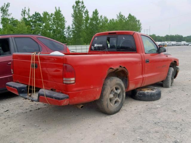 1B7FL26X2XS126490 - 1999 DODGE DAKOTA RED photo 4