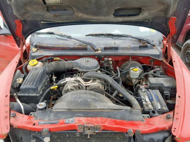 1B7FL26X2XS126490 - 1999 DODGE DAKOTA RED photo 7