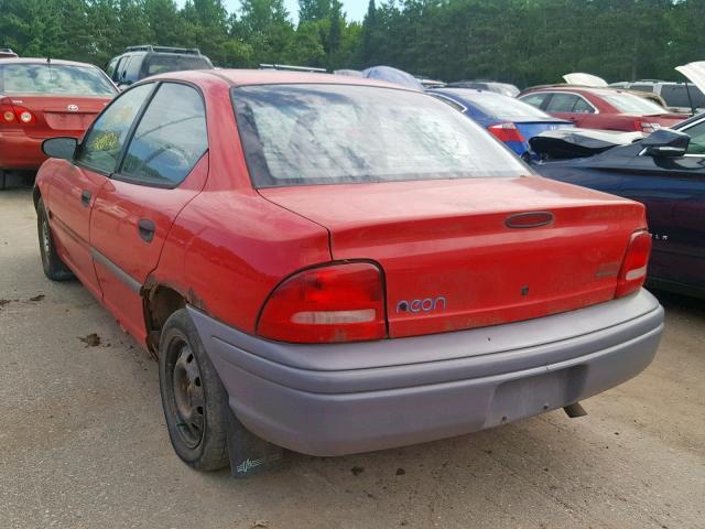 1P3ES27C7SD363967 - 1995 PLYMOUTH NEON RED photo 3