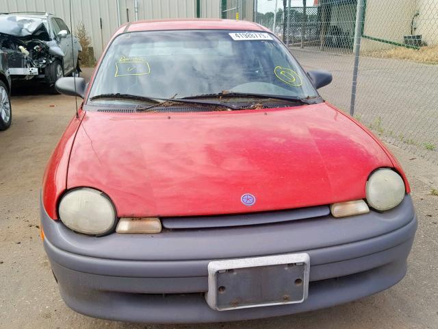 1P3ES27C7SD363967 - 1995 PLYMOUTH NEON RED photo 9