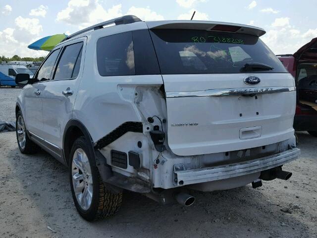 1FMHK7F81CGA34636 - 2012 FORD EXPLORER L WHITE photo 3