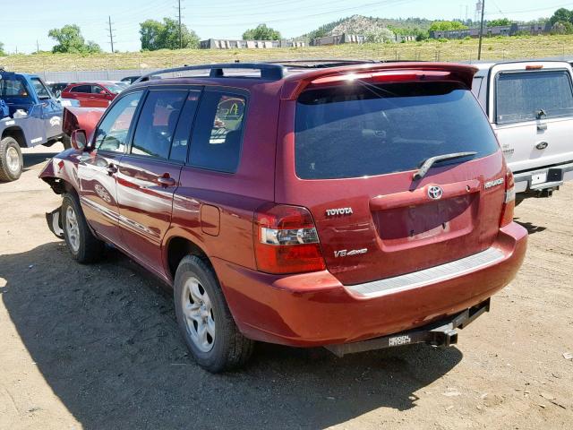 JTEEP21AX60146141 - 2006 TOYOTA HIGHLANDER RED photo 3