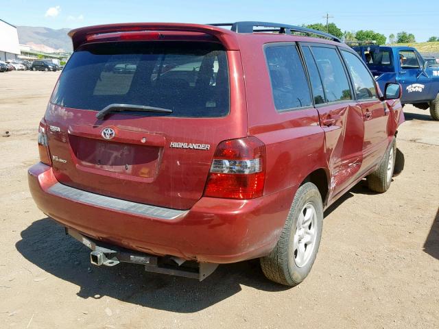 JTEEP21AX60146141 - 2006 TOYOTA HIGHLANDER RED photo 4