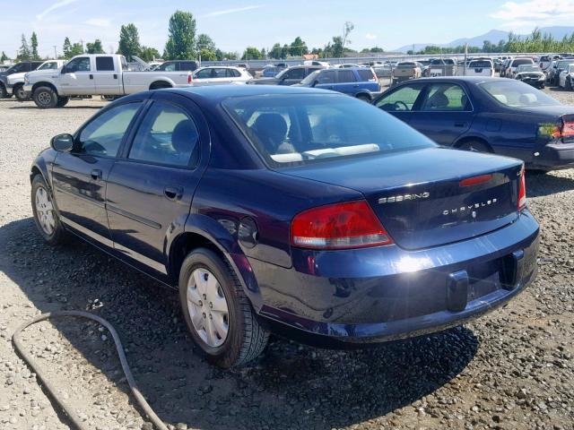 1C3EL46R42N176036 - 2002 CHRYSLER SEBRING LX BLUE photo 3