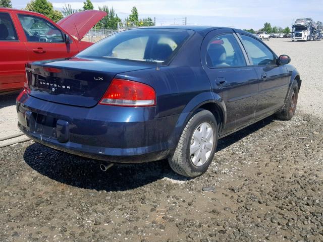 1C3EL46R42N176036 - 2002 CHRYSLER SEBRING LX BLUE photo 4