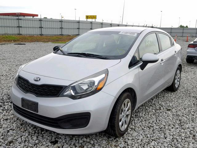 KNADM4A34D6154314 - 2013 KIA RIO LX SILVER photo 2