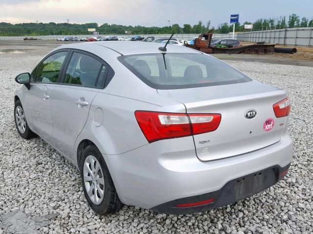 KNADM4A34D6154314 - 2013 KIA RIO LX SILVER photo 3