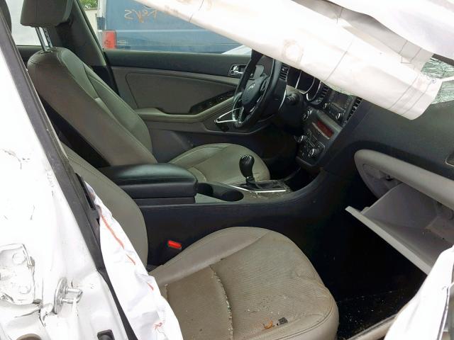 5XXGN4A75CG083737 - 2012 KIA OPTIMA EX WHITE photo 5