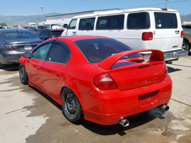 1B3AS66S34D549976 - 2004 DODGE NEON SRT-4 RED photo 3