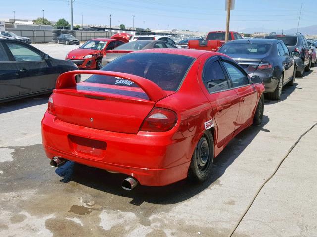 1B3AS66S34D549976 - 2004 DODGE NEON SRT-4 RED photo 4